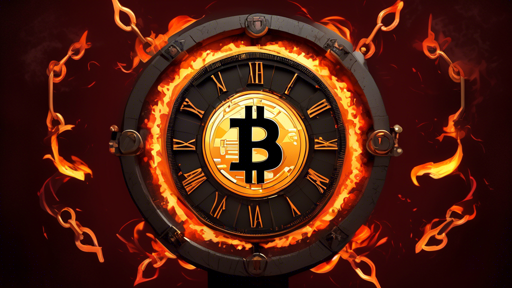 ## DALL-E Prompt Options for Bitcoin Debt Clock:nn**Option 1 (Literal):** nnA large clock face with the Bitcoin logo in the center. The clock hands are chains made of bitcoins, and the numbers are rep