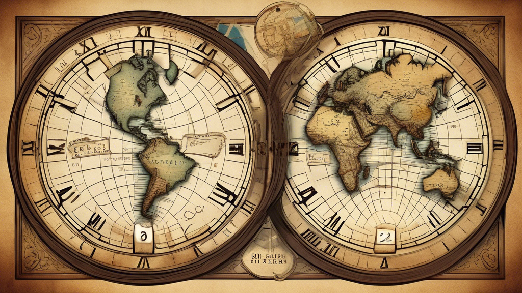 ## DALL-E Prompt Ideas for World Clock Guide:nnHere are a few options depending on the specific direction you'd like:nn**Option 1 (Literal):**nn> A vintage world map with multiple clocks superimposed,